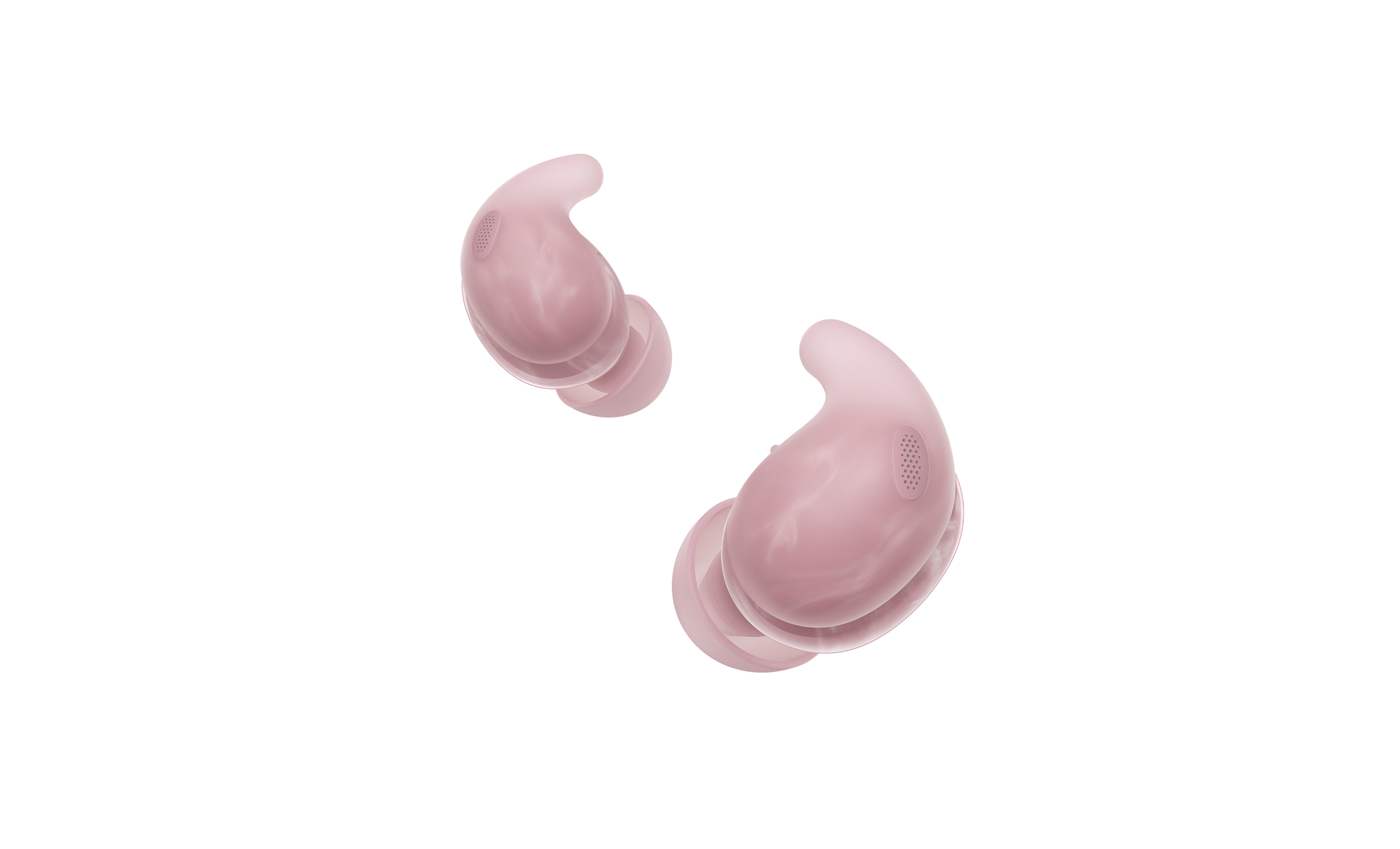 360-graden-aanzicht van de LinkBuds Fit in marble pink.