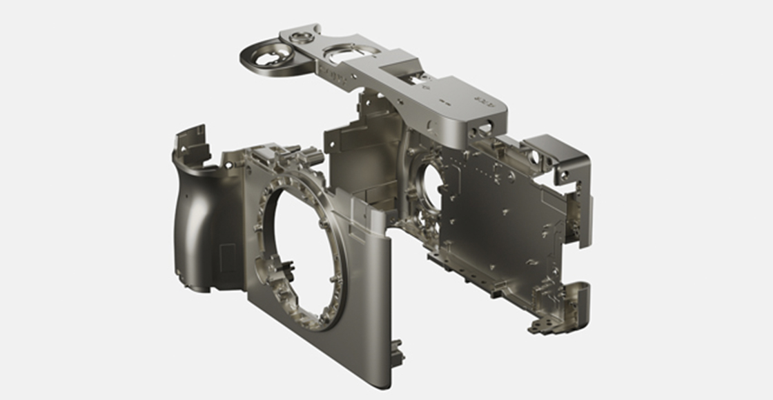 Illustratie van geëxplodeerd beeld van onderdelen van magnesium legering