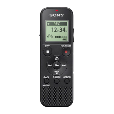 Sony ICD-PX370 digitale mono voicerecorder met geïntegreerde USB ( dicteerapparaat, MP3-opname, 57 uur opnametijd, 4GB geheugen, geoptimaliseerde voicerec vermindert omgevingsgeluiden) zwart